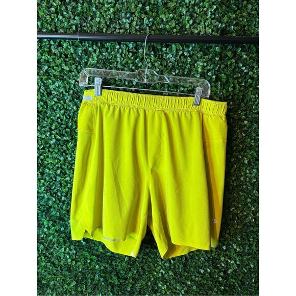 Lululemon Mens Surge Shorts Sz Large Unlined 6” Yellow - Picture 1 of 4